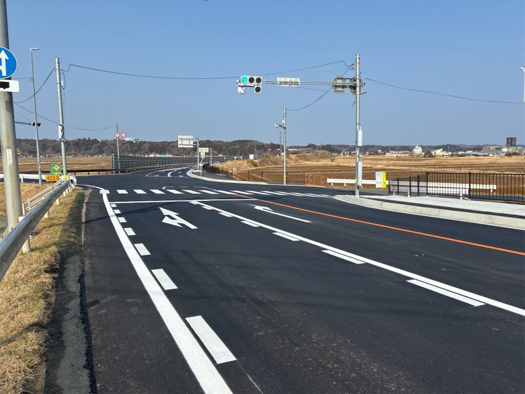 交差点改良工事 国道4号 完成写真